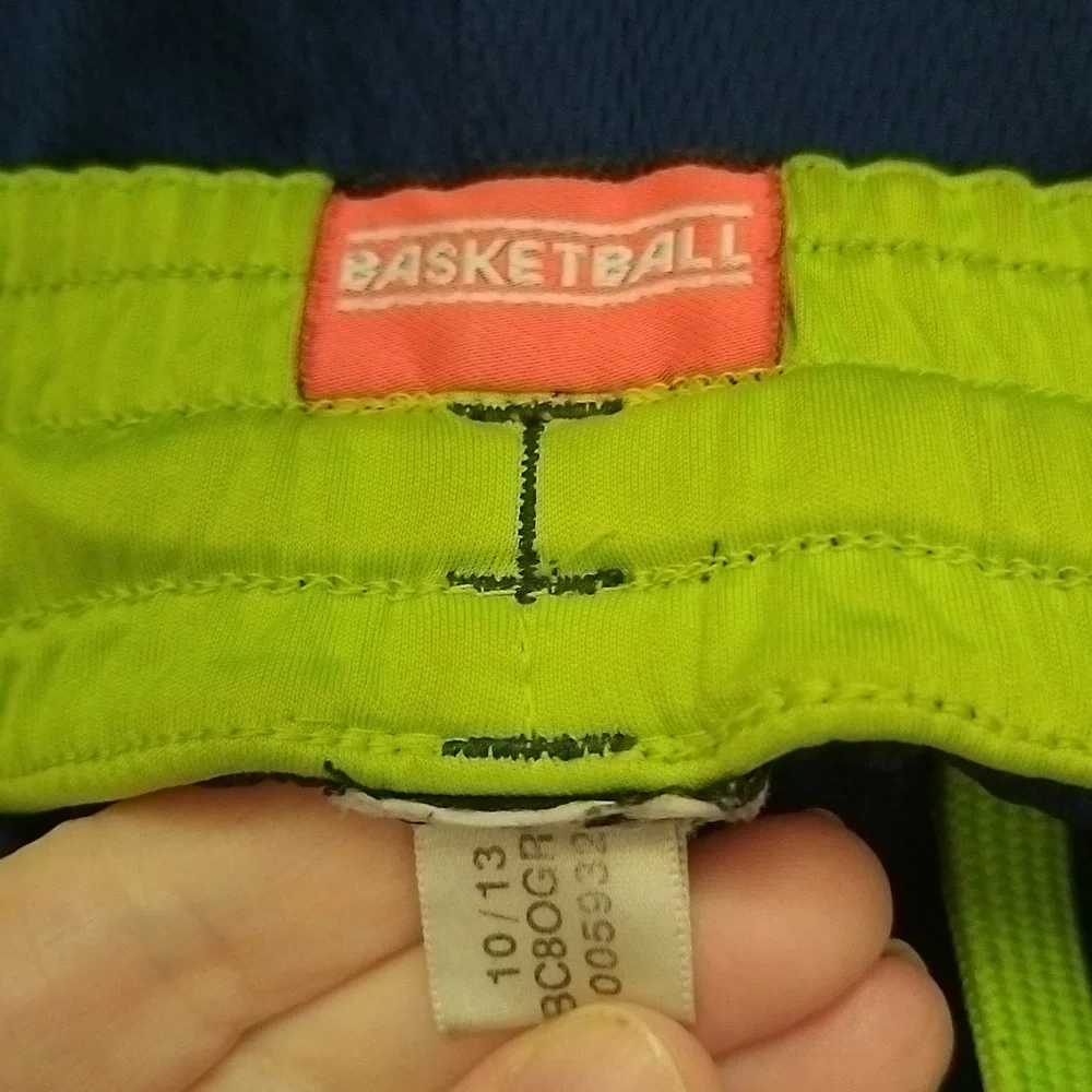 Adidas Basketball Shorts Youth Size 10/13 Blue and Lime Green